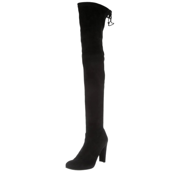 Stuart Weitzman Black Suede Over the Knee Thigh High Highland Boots EUC Size 6.5 - Picture 2 of 12